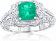 SOUZANA by Suzy Levian 14K Gold 1.42ct Emerald & 0.87cttw Diamond Ring