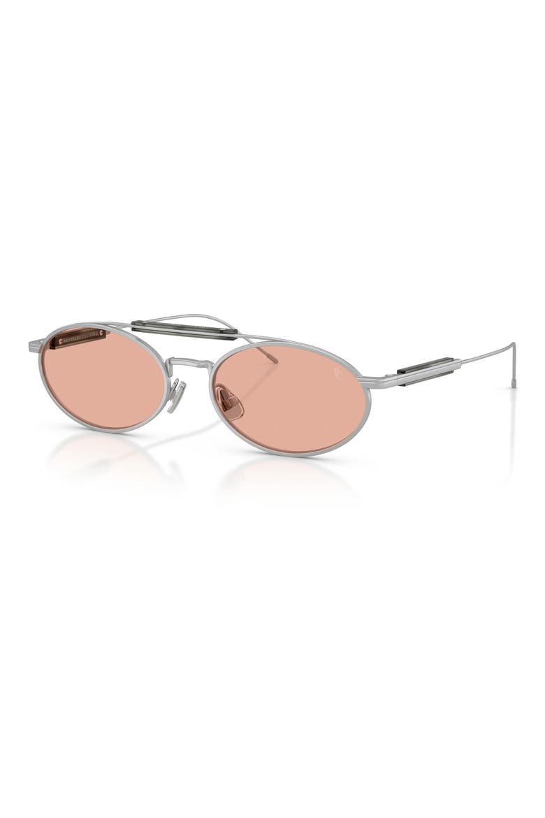 55mm Round Sunglasses, Alternate, color, SILVER / CHESTNUT