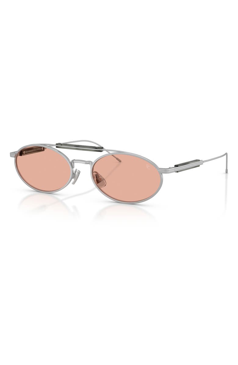Brunello Cucinelli 55mm Round Sunglasses, Alternate, color, Silver / Chestnut