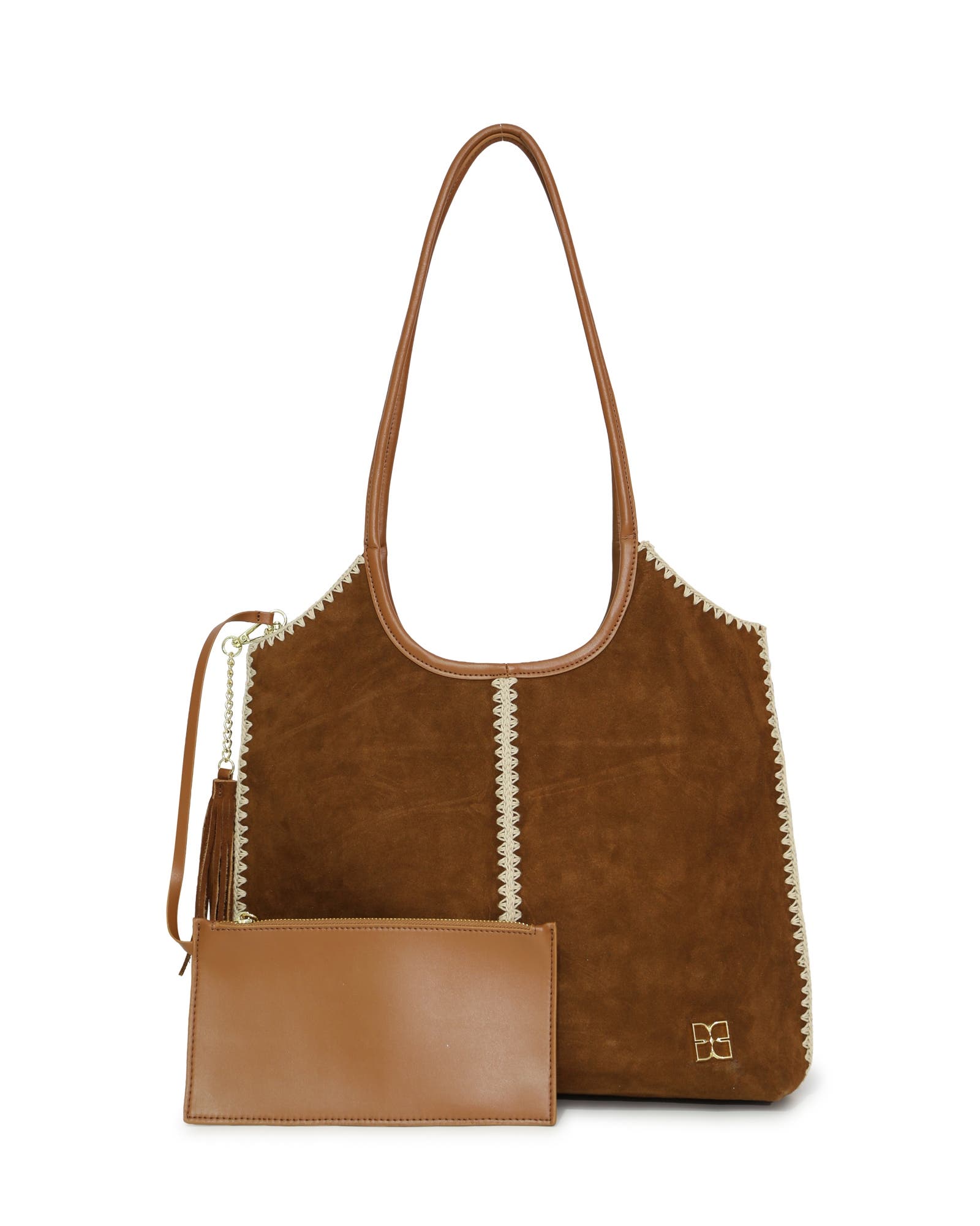 Back To Friends Suede Shopper, Alternate, color, Brown