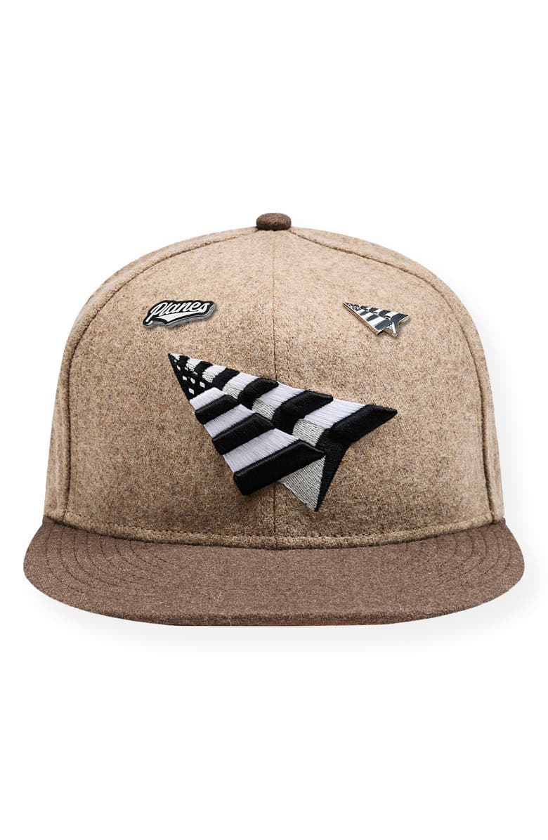 PAPER PLANES Wool Melton Crown Cap, Main, color, Camel