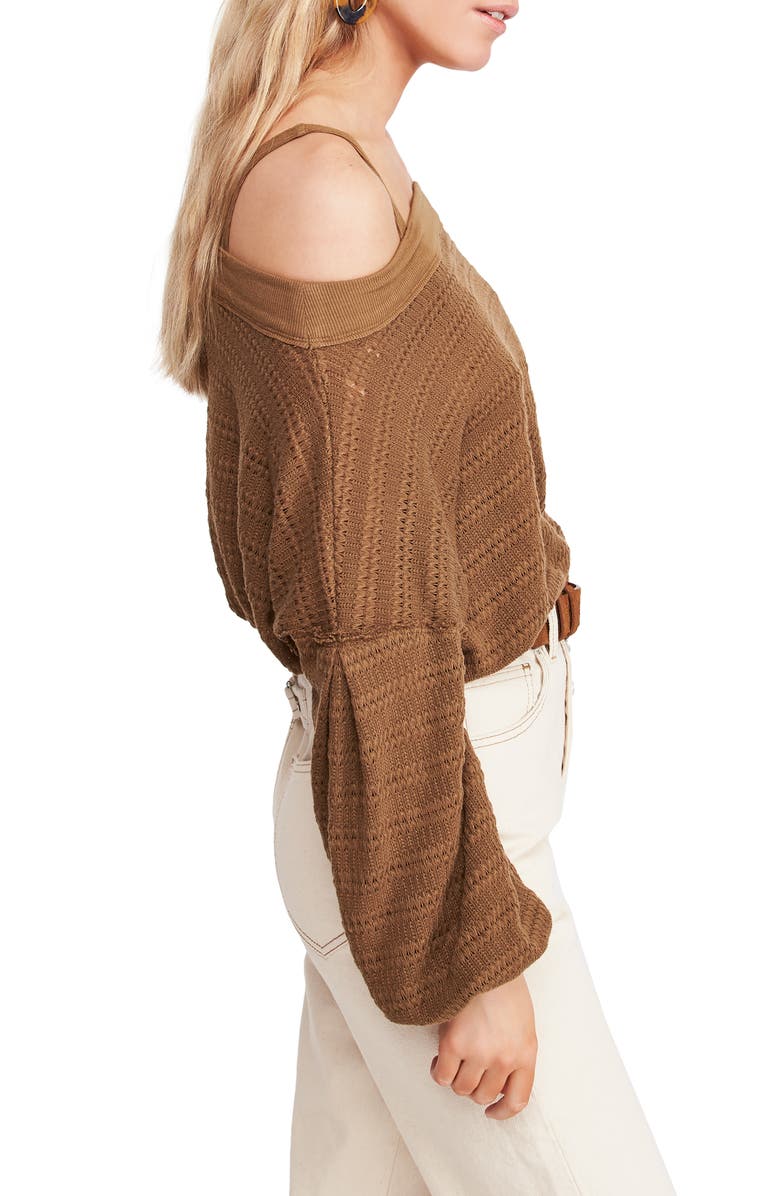 Free People Sistine Cold Shoulder Hacci Knit Top, Alternate, color,