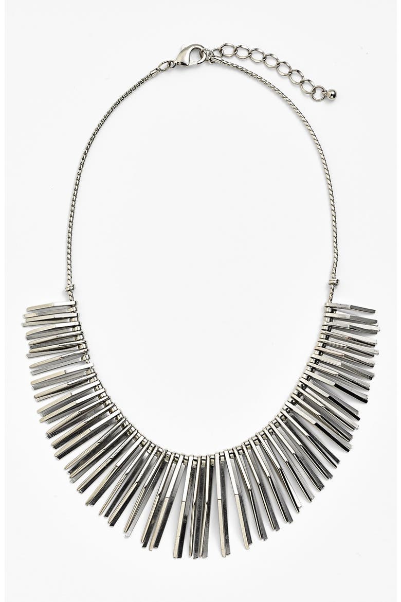 Spike Statement Necklace, Main, color, SILVER