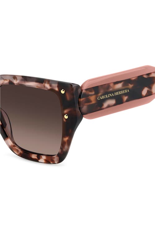 Carolina Herrera Her 53mm Gradient Square Geometric Sunglasses In Brown