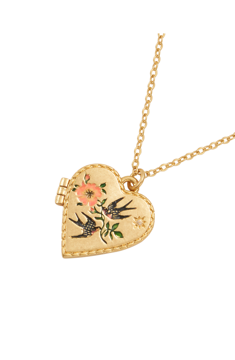 Fable England Swallow Locket, Main, color, Multi & Gold