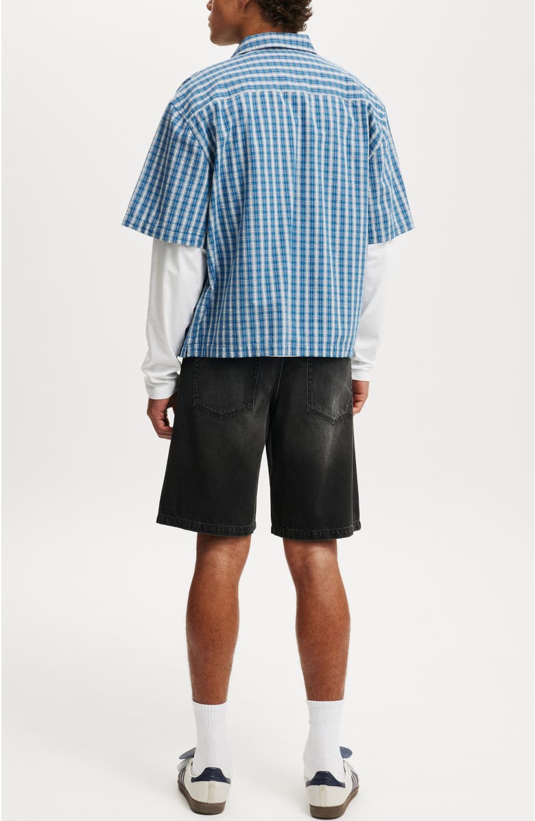 Cotton On Men's Baggy Denim Short, Alternate, color, Revolve Black