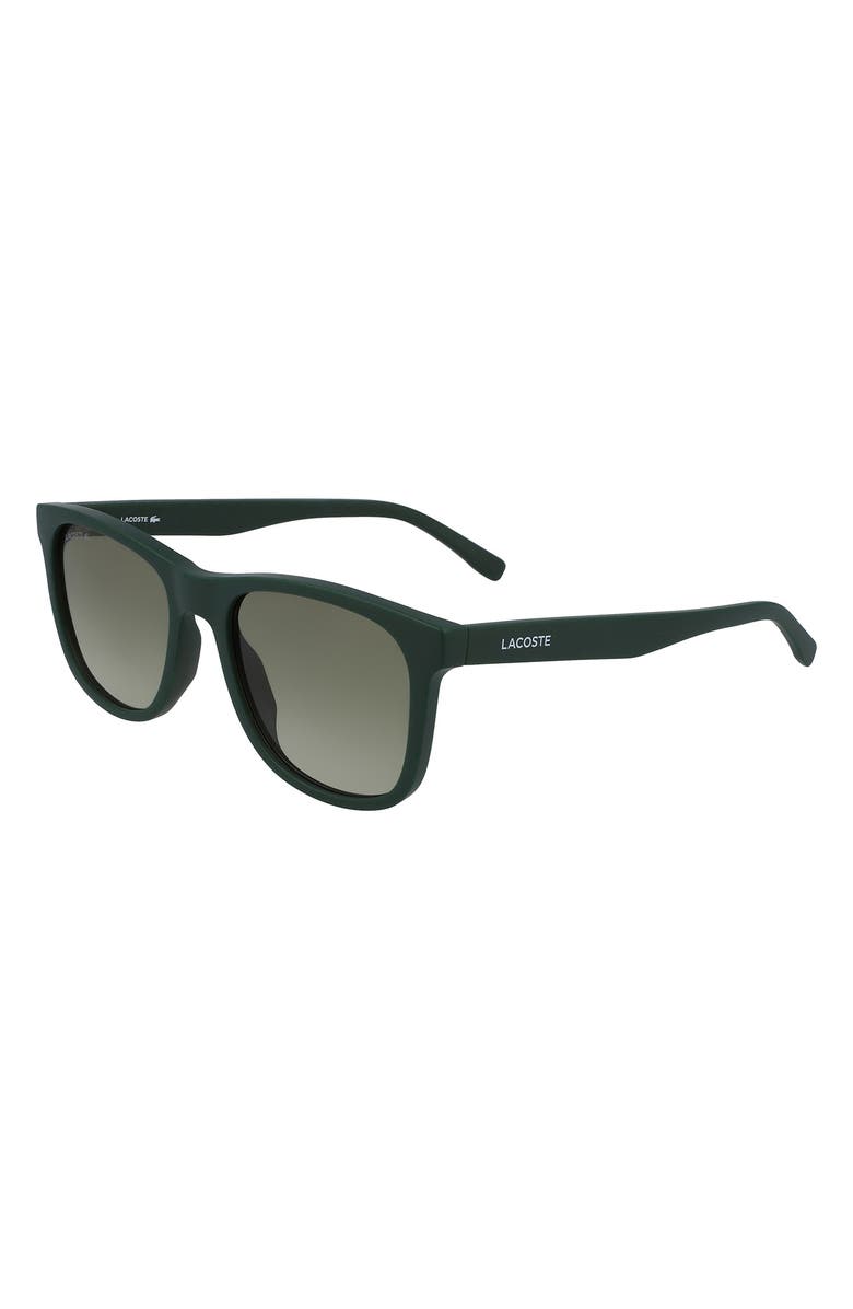 Lacoste 53mm Square Sunglasses, Alternate, color, Matte Green