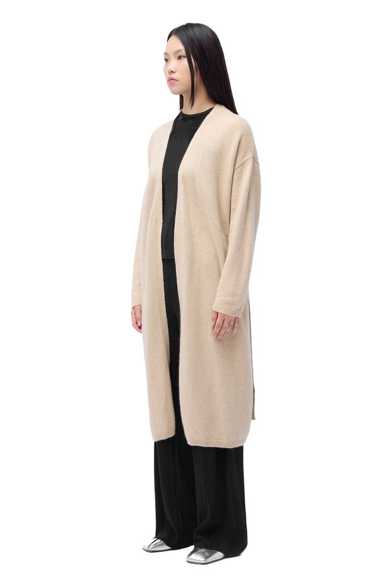 Long Maternity Cashmere Robe, Alternate, color, beige