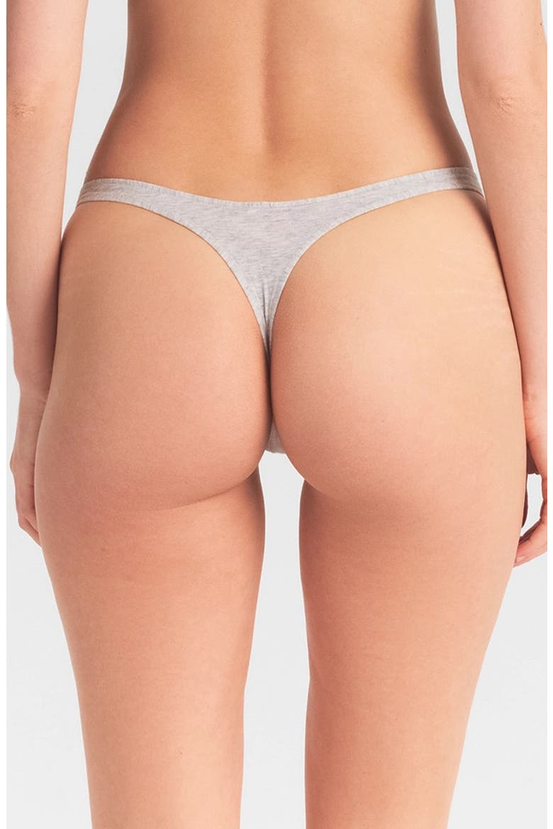 Everyday Cotton Thong, Alternate, color, LIGHT HEATHER GREY