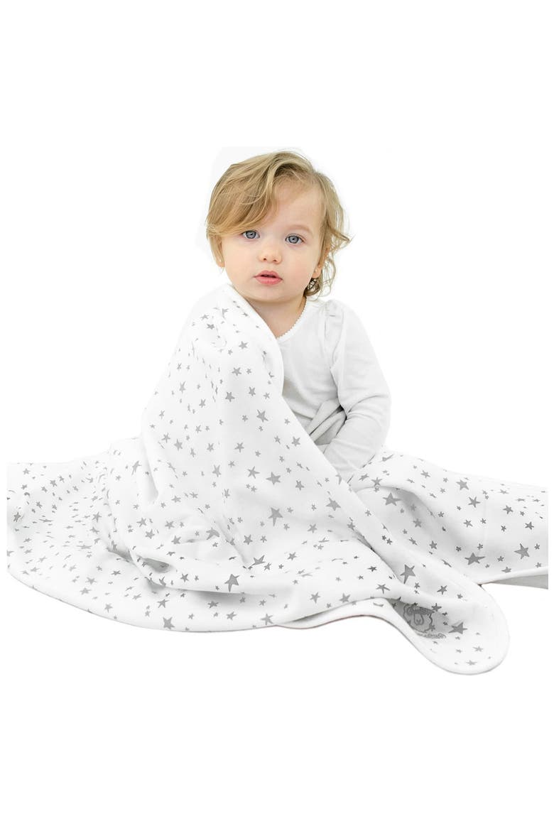 4 Season Organic Cotton & Merino Wool Toddler Blanket, Alternate, color, GRAY STARS