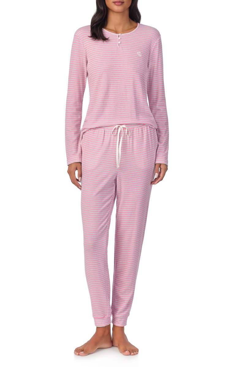 Lauren Ralph Lauren Stripe Henley Pajamas, Main, color,