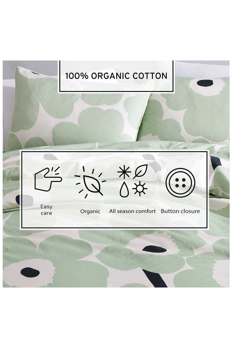 Unikko Duvet Cover & Sham Set, Alternate, color, OPEN LIGHT-PASTEL GREEN