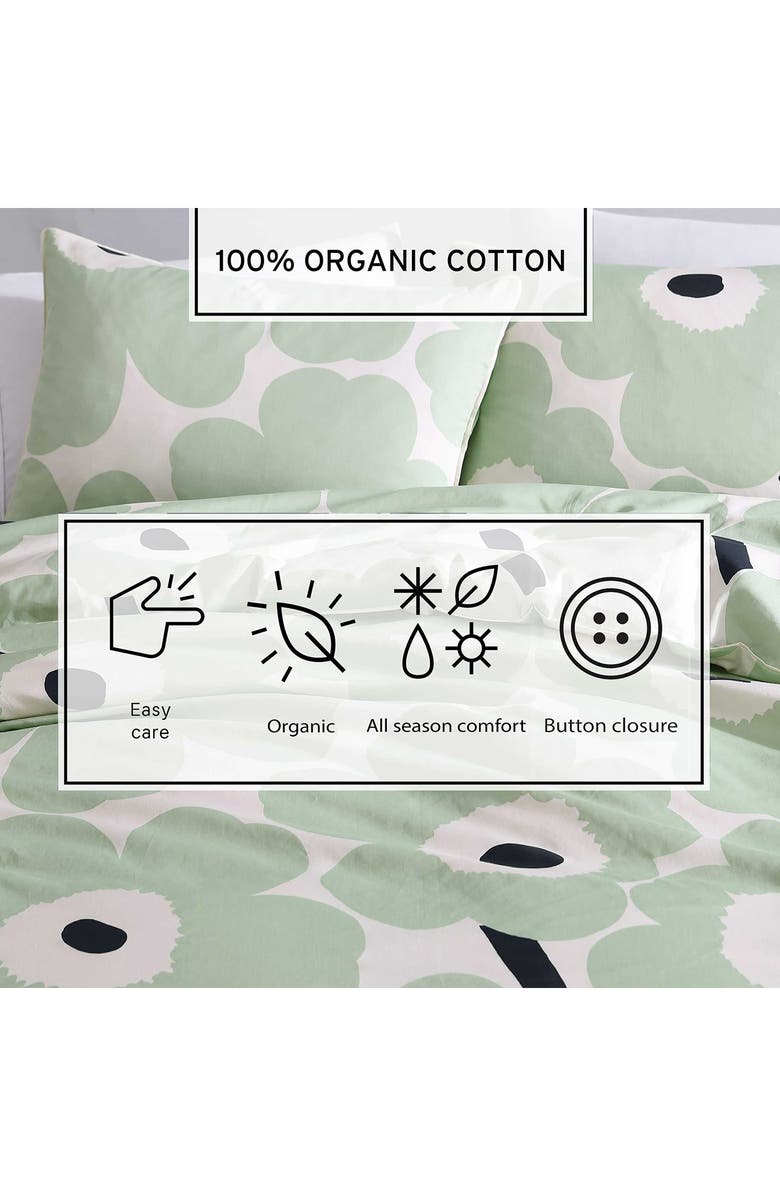 Marimekko Unikko Duvet Cover & Sham Set, Alternate, color, Open Light-Pastel Green