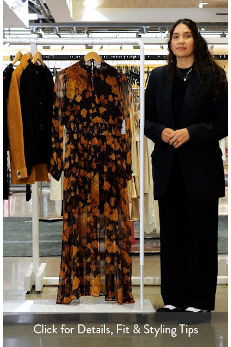 Floral Long Sleeve Chiffon Dress video