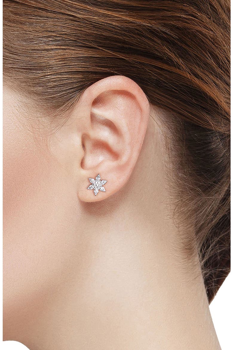 Kids' Crystal Snowflake Stud Earrings, Alternate, color, WHITE