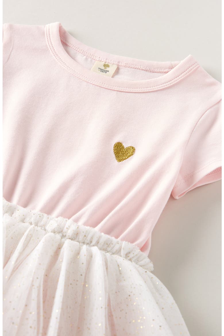 Heart Tutu Dress, Alternate, color, PINK BALM- WHITE