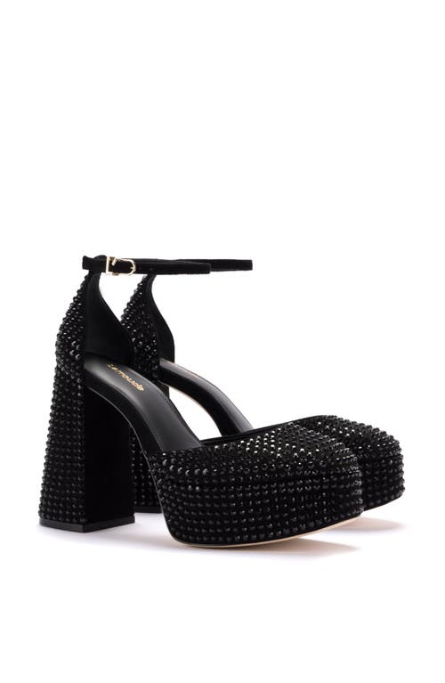 Larroude Larroudé Ari Crystal Pump In Monochrome Black Suede