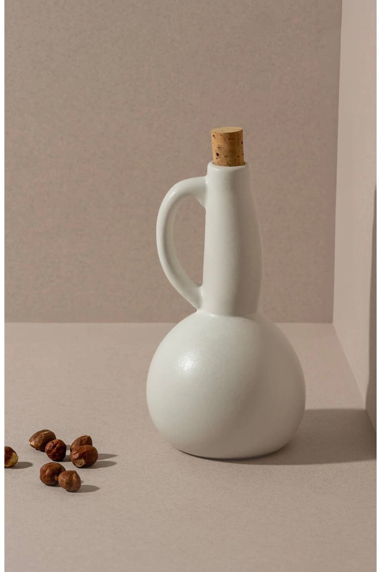 Stoneware Olive Oil Dispenser | Dadasi 15 oz, Main, color, White
