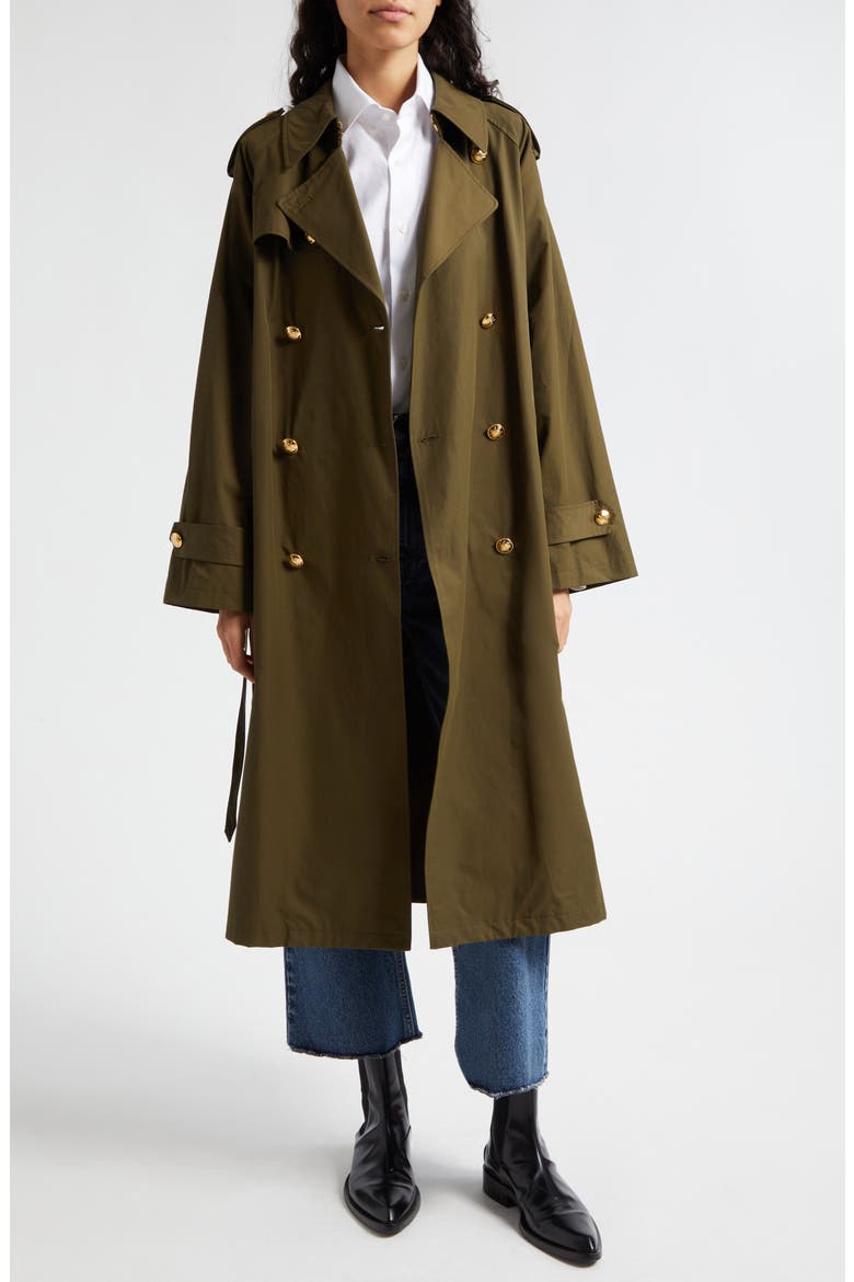 Toussaint Trench Coat, Main, color, OLIVE GREEN