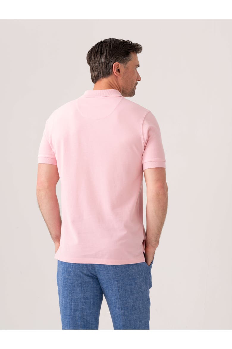 Piqué Cotton Short Sleeve Polo Shirt, Alternate, color, Pink