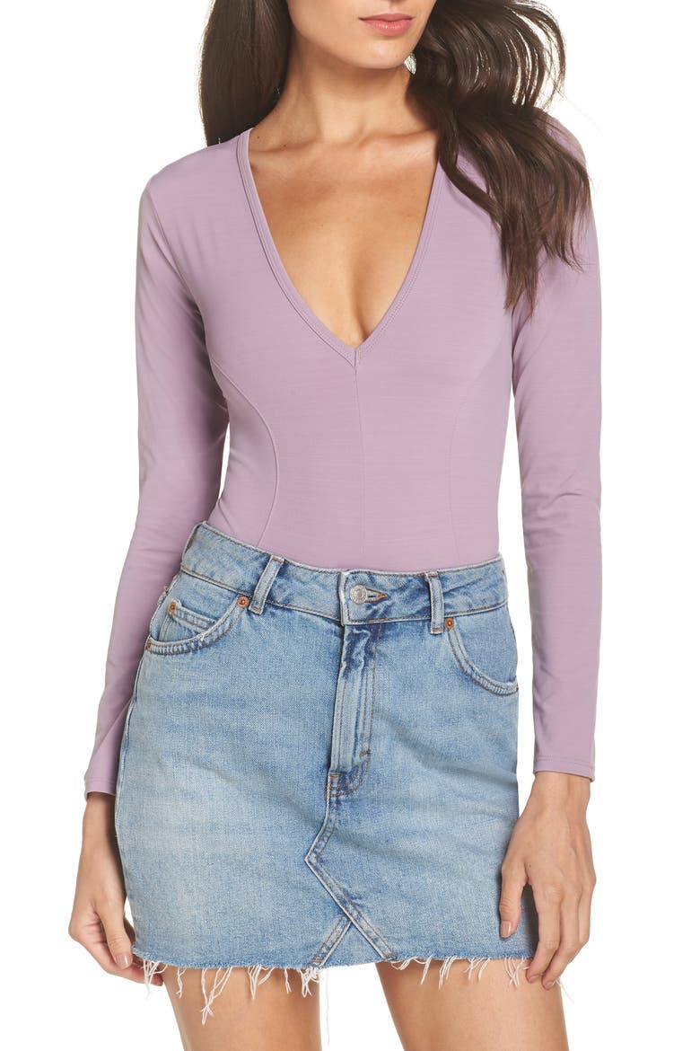 Intimately FP Thong Bodysuit, Alternate, color, LAVENDER