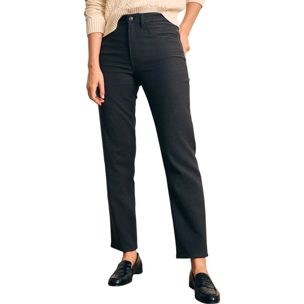 Faherty Stretch Terry Five Pocket Pant In Black
