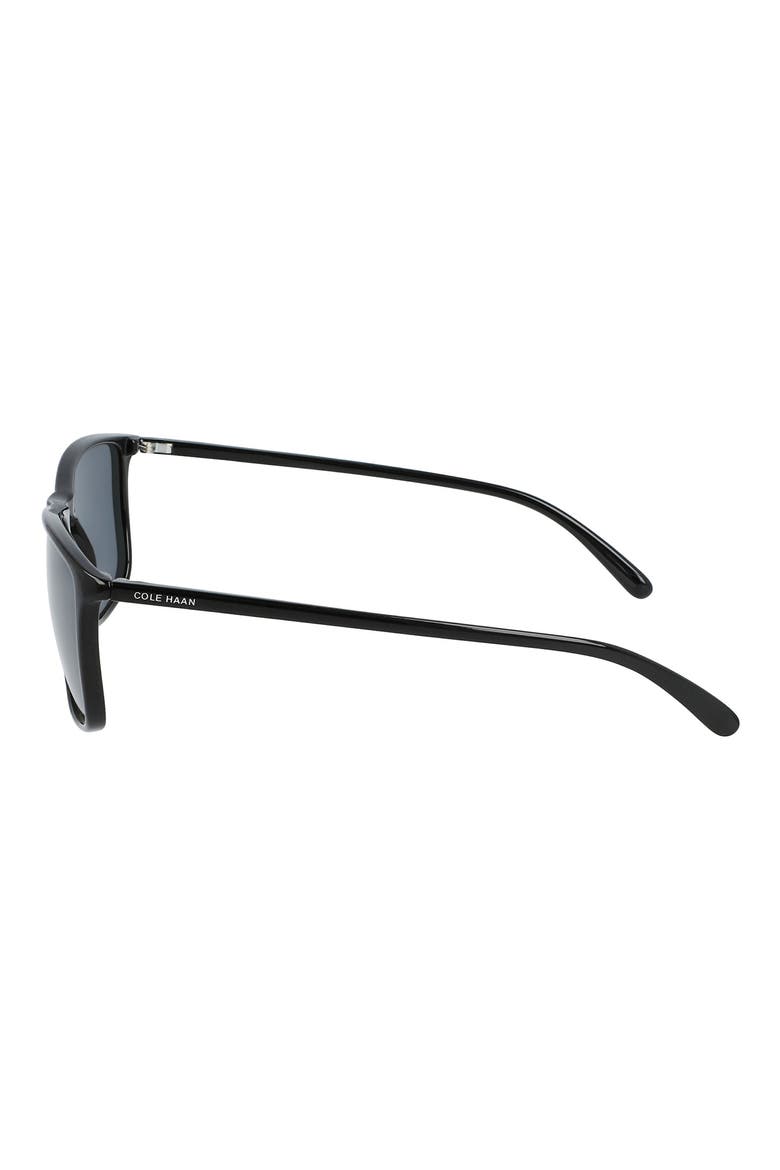 56mm Polarized Square Sunglasses, Alternate, color, BLACK