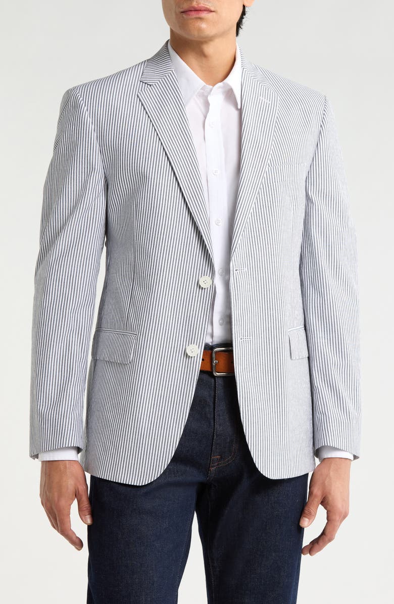 JB Britches Two-Button Stretch Cotton Sport Coat, Main, color, Grey