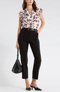 NORDSTROM RACK Tie Neck Ruffle Cap Sleeve Top