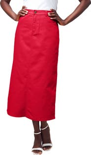 Jessica London True Fit Stretch Denim Midi Skirt