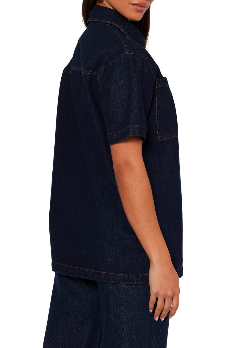 Nolan Denim Shirt, Alternate, color, DARK DENIM