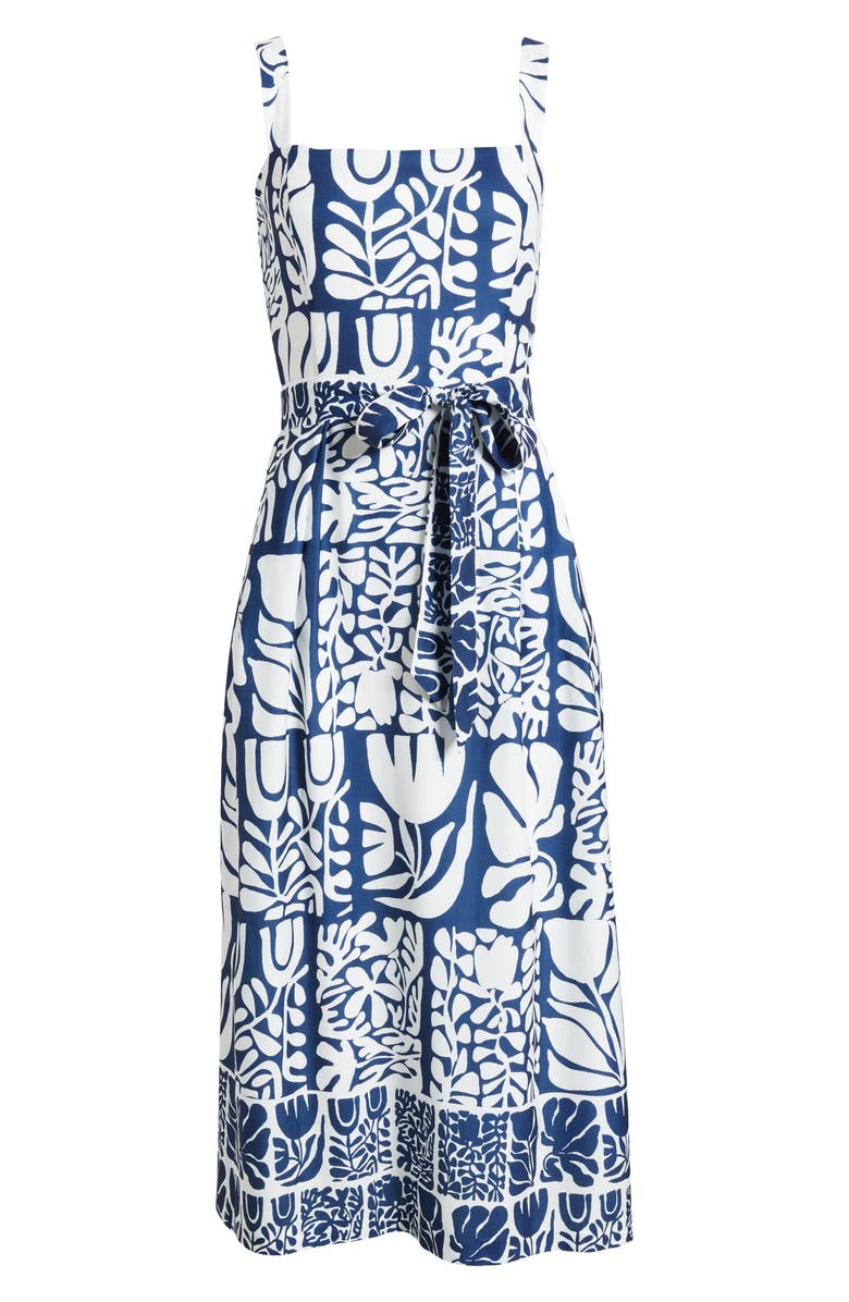 Julia Jordan Mixed Print Dress, Alternate, color, Blue Ivory