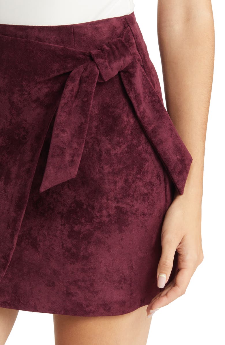BLANKNYC Faux Suede Wrap Front Miniskirt, Alternate, color, 