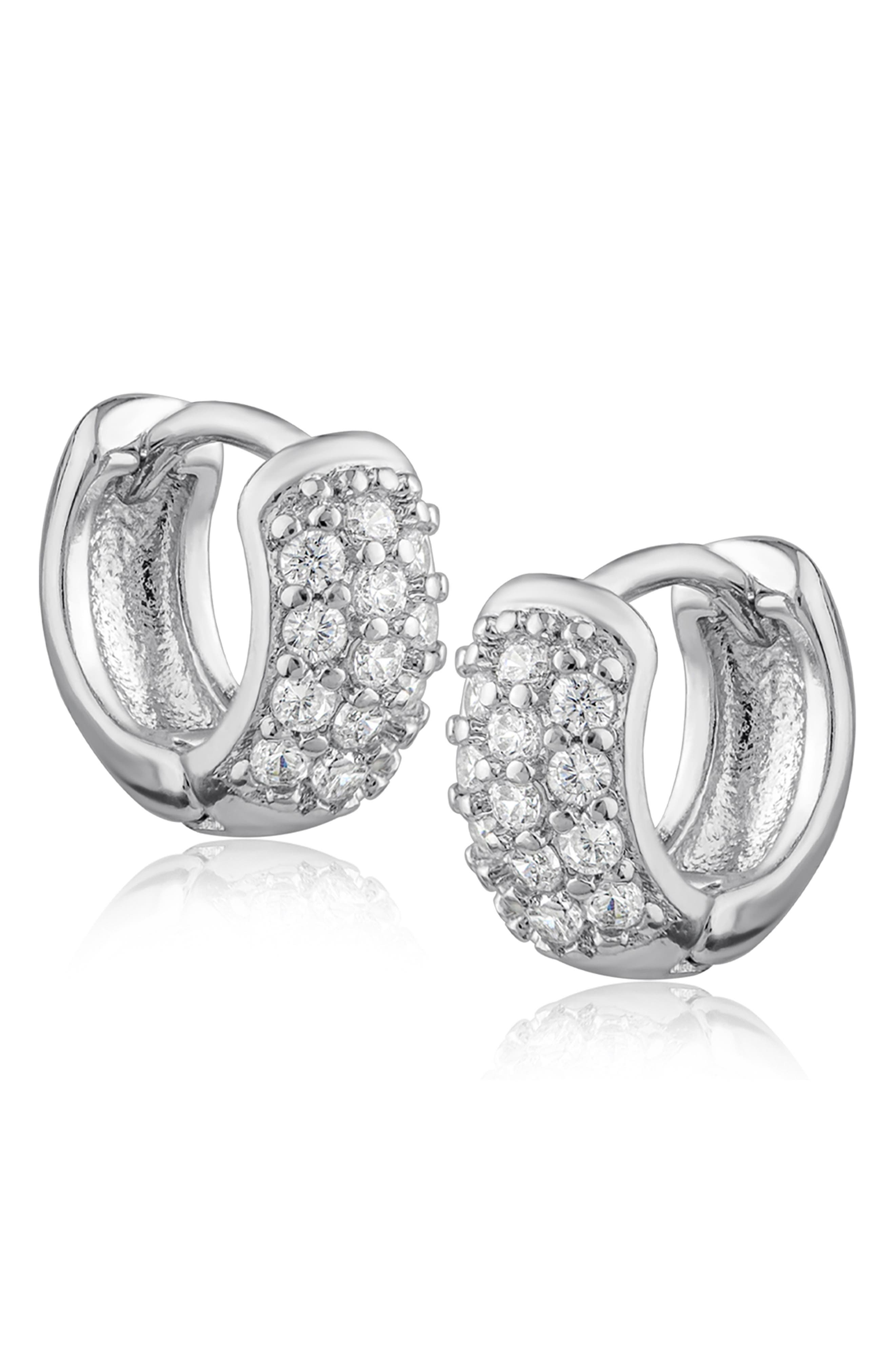 Cubic Zirconia Huggie Hoop Earrings