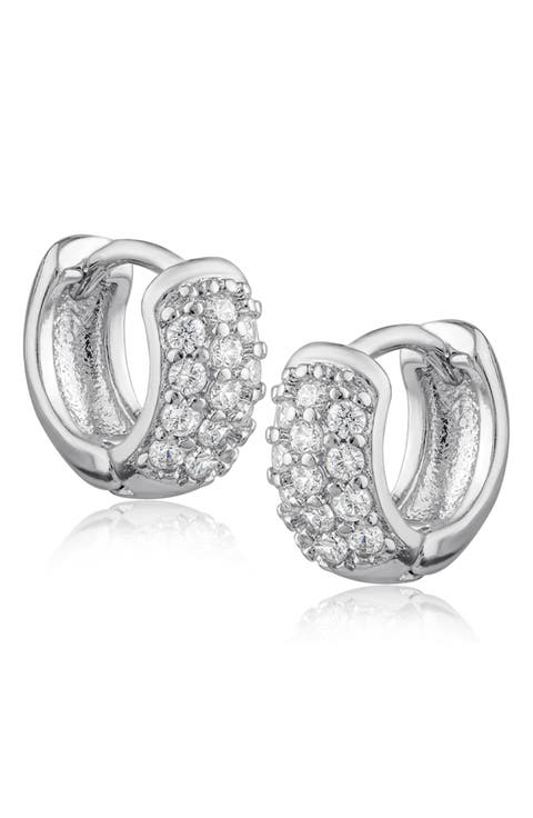 Cubic Zirconia Huggie Hoop Earrings