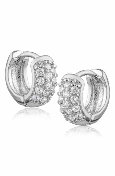 Cubic Zirconia Huggie Hoop Earrings