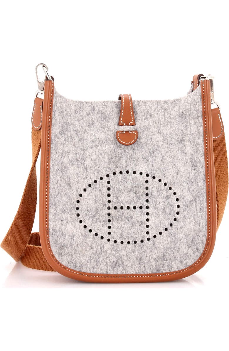 Pre-Owned Hermes Evelyne Bag Gen III Felt TPM, Main, color, Gris Clair