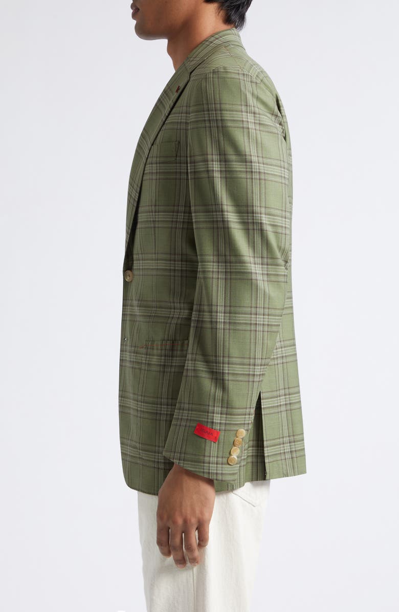 ISAIA Delain Check Wool Sport Coat, Alternate, color, Verde Segr 600