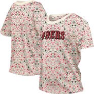 New Era Women's New Era Cream San Francisco 49ers Glam Game Floral T-Shirt