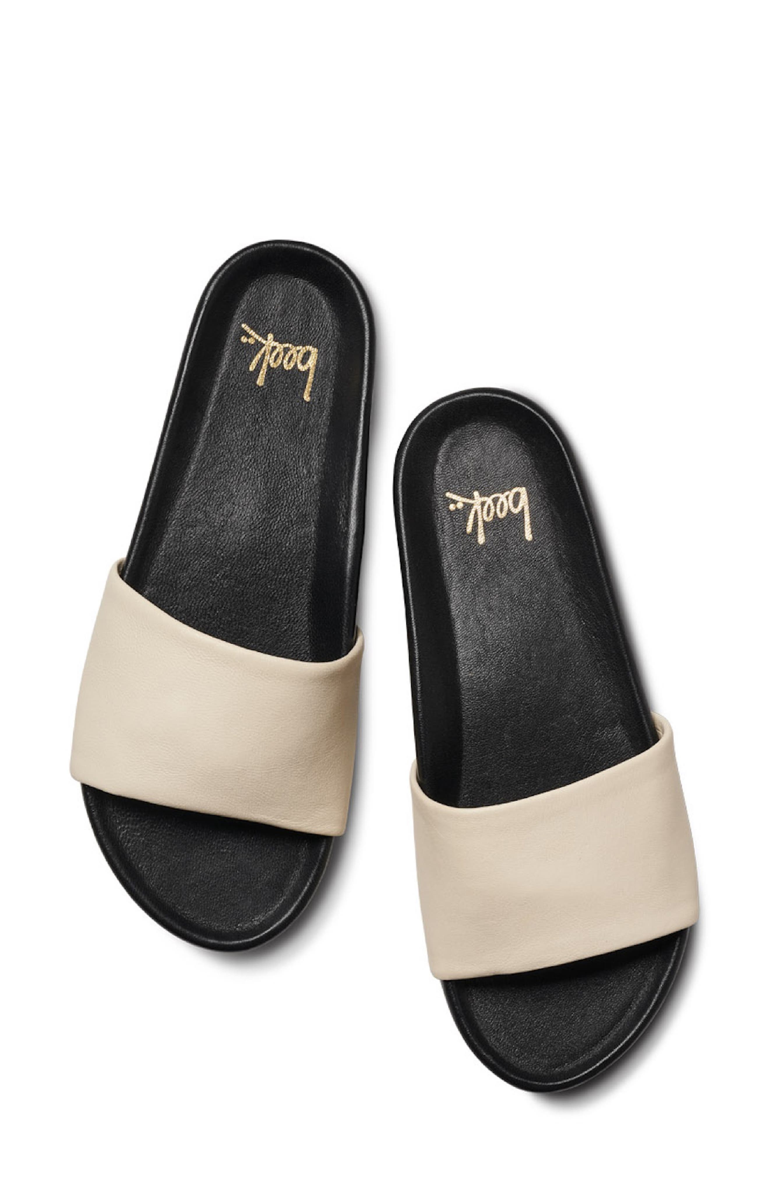 Beek Gallito Slide Sandal, Alternate, color, Eggshell/ Black