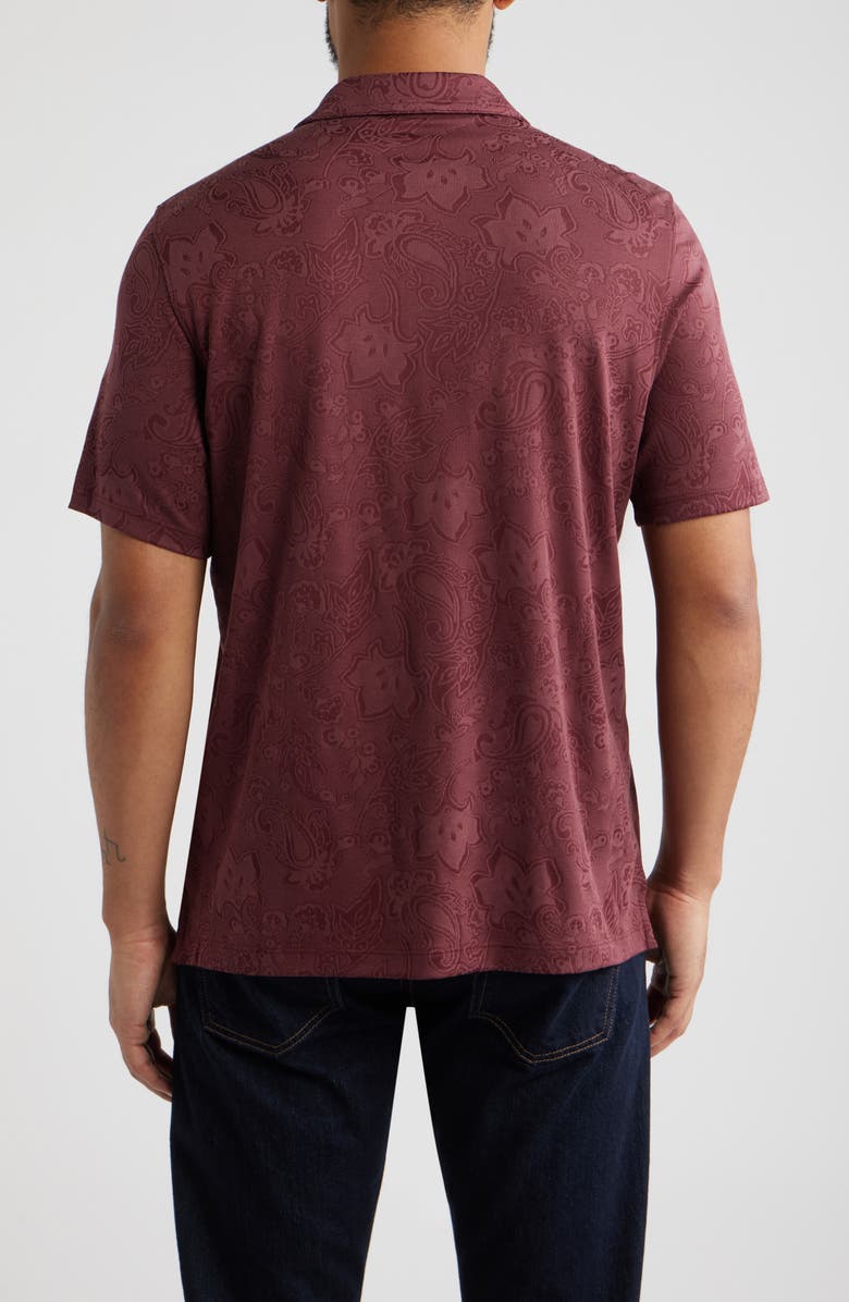 Johnston & Murphy Evans Paisley Jacquard Polo, Alternate, color, Burgundy Paisley