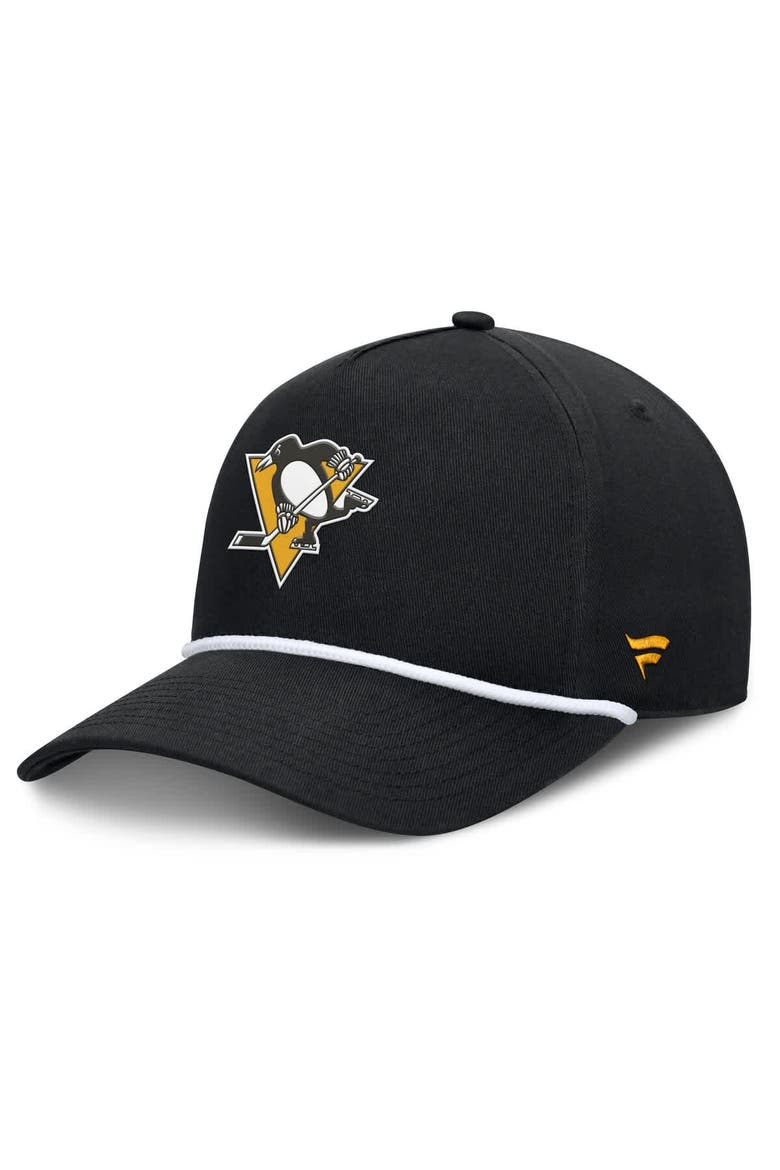 Men's Fanatics Black Pittsburgh Penguins Authentic Pro Rink Roper A-Frame Adjustable Hat, Main, color, Black