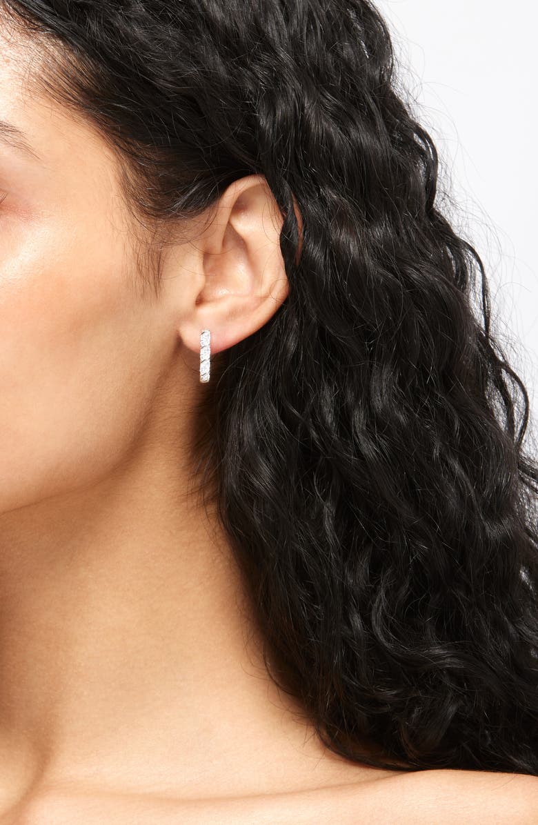 MIRANDA FRYE Brynn Huggie Hoop Earrings, Alternate, color, Silver