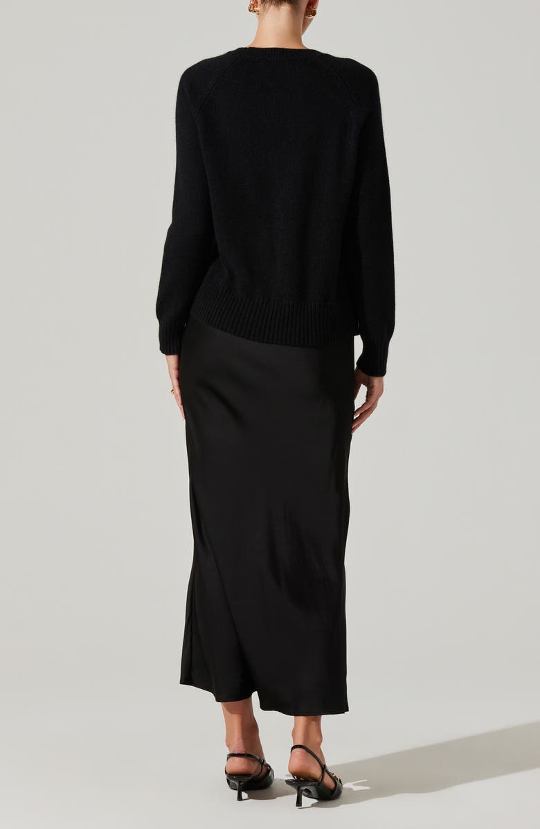 ASTR the Label Helene Mixed Media Long Sleeve Dress, Alternate, color, Black