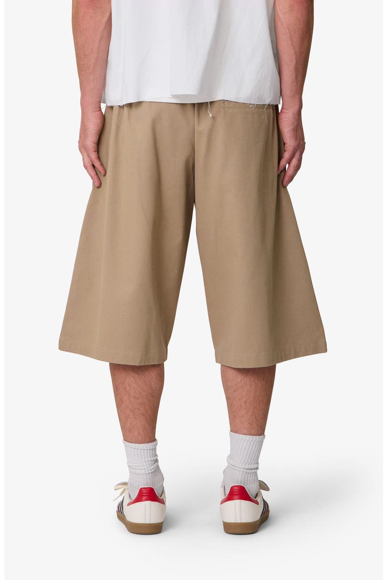 Baggy Fit Pleated Cotton Twill Shorts, Alternate, color, KHAKI
