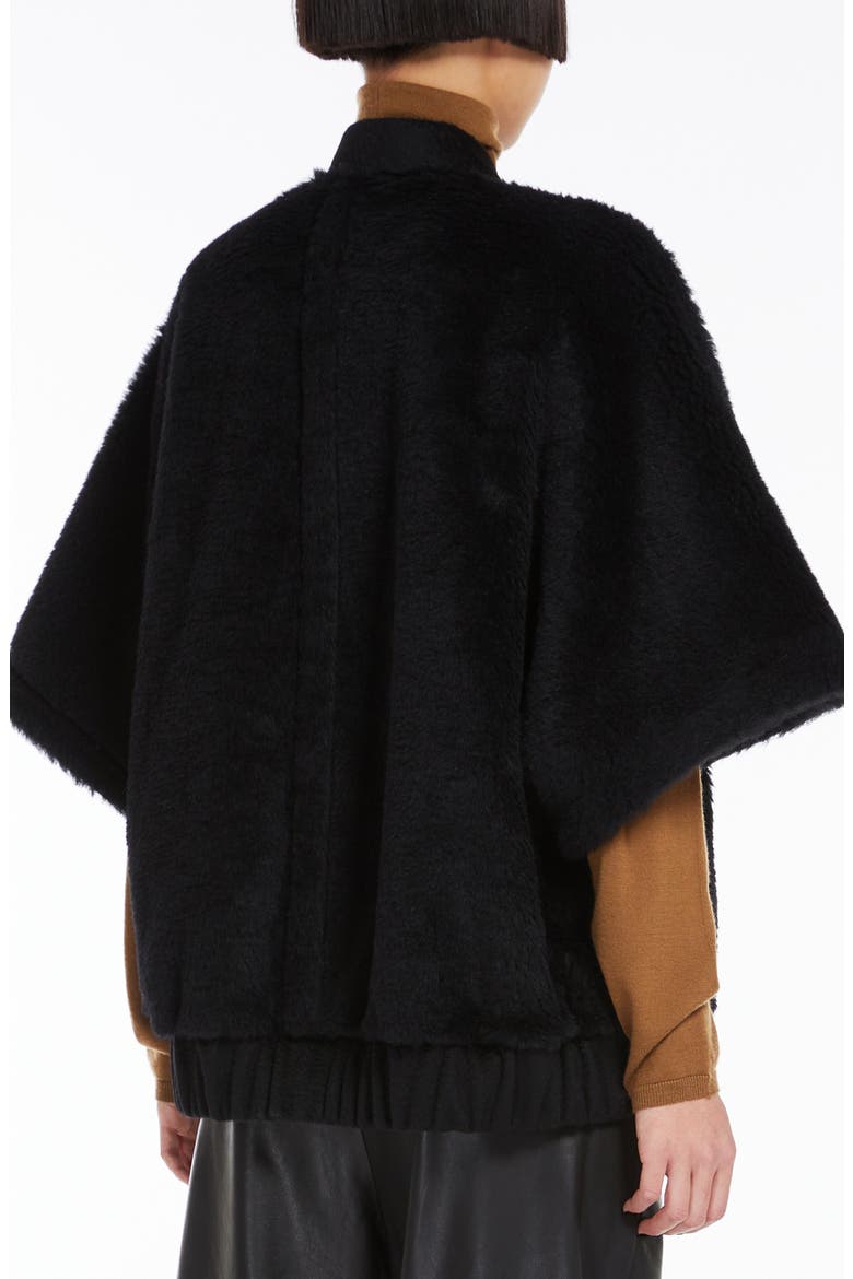 Broise Alpaca Blend Zip-Up Cape, Alternate, color, BLACK