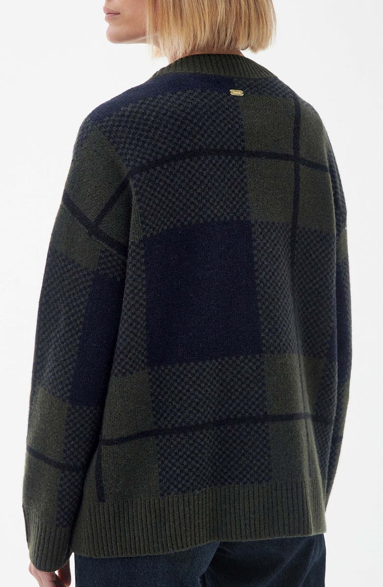 Barbour Marie Cardigan, Alternate, color, Black/ Sage Tartan