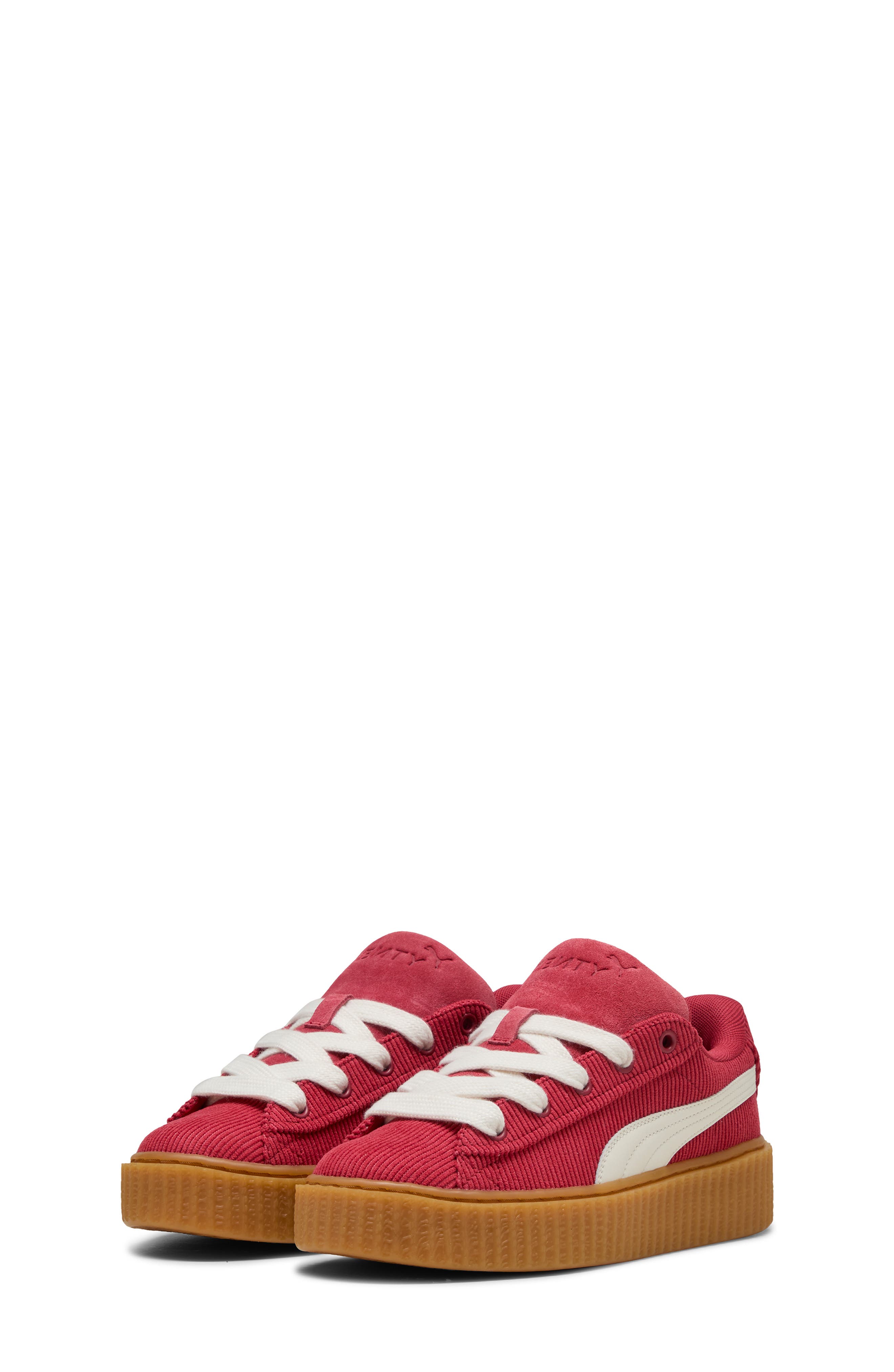 x FENTY Kids' Creeper Phatty Corduroy Sneaker, Alternate, color, CLUB RED-WARM WHITE-GUM