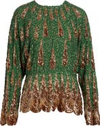 Valentino Sequin Silk Chiffon Top
