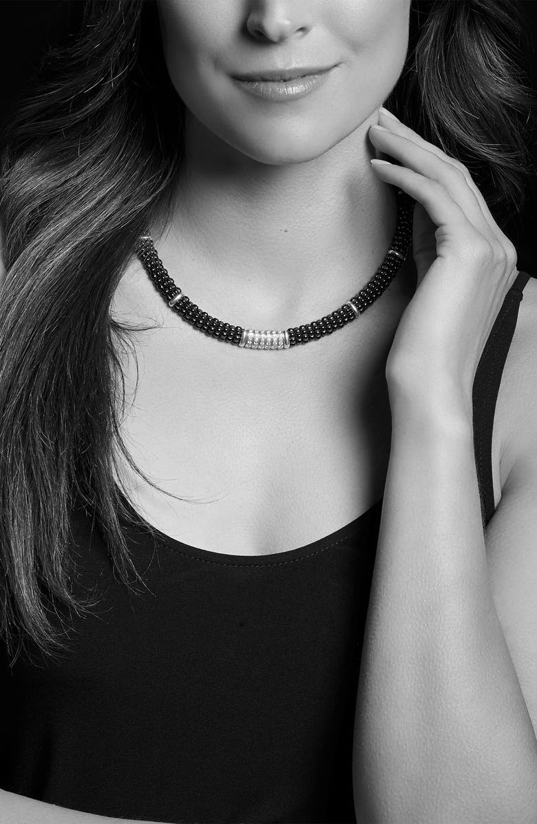 LAGOS Black Caviar Diamond 6-Link Rope Necklace, Alternate, color,